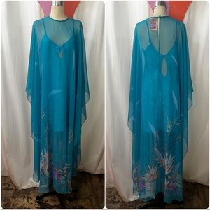 Vintage 70s Kaftan Maxi Dress